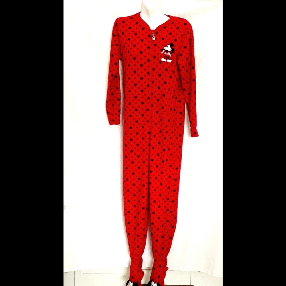 Disney Micky Mouse Fleece Women PJs Jumpsuit SM